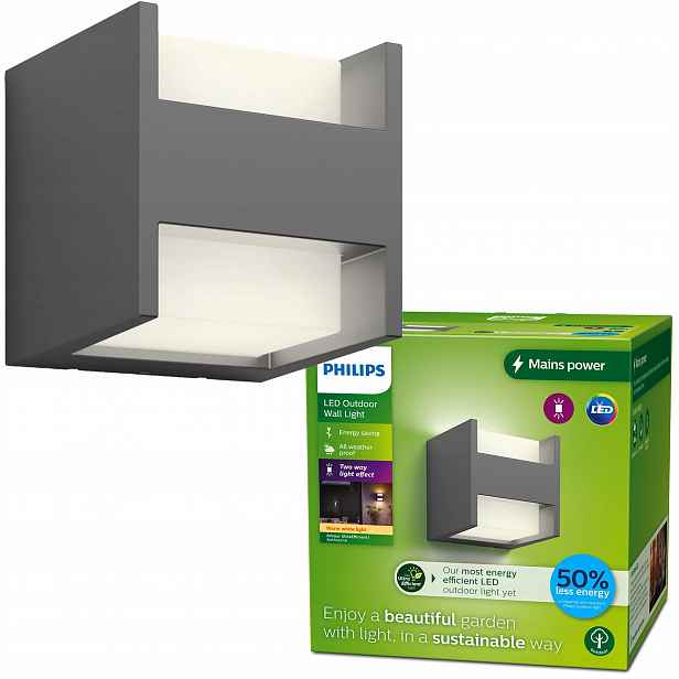 Zahradní Led lampa Fasádní nástěnné svítidlo Arbour 3,8W 2700K IP44 Philips