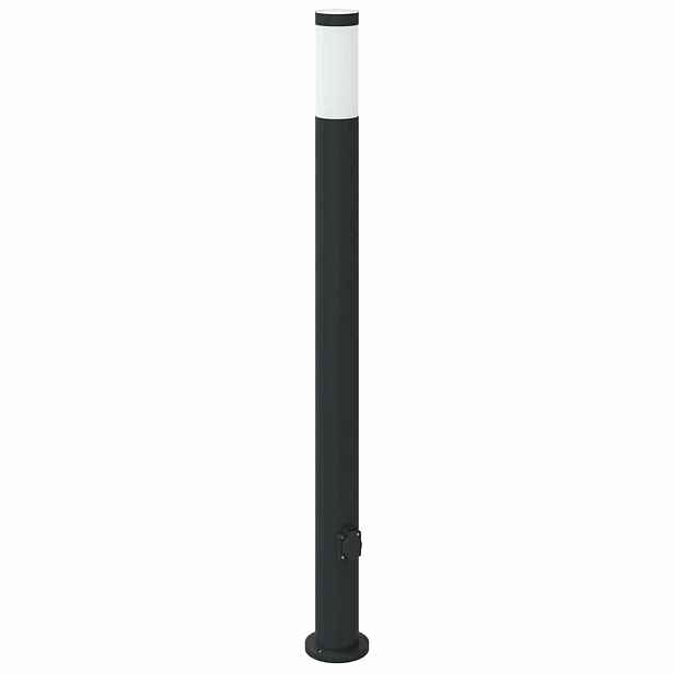 vidaXL Sloupkové svítidlo se zásuvkou 110 cm nerezová ocel IP44