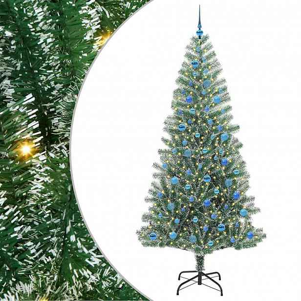 vidaXL Umělý vánoční stromeček se sněhem a LED osvětlením 240 cm