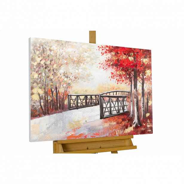 KUNSTLOFT RUČNĚ MALOVANÝ AKRYLOVÝ OBRAZ ČERVENÝ/BÉŽOVÝ, 100/75 CM