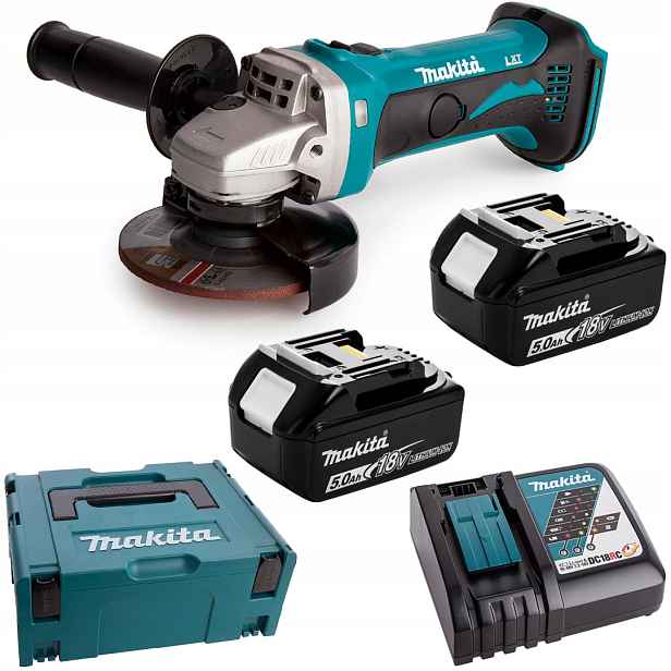 Úhlová bruska 115 mm 18 V 2x5 Ah Makita DGA452RTJ