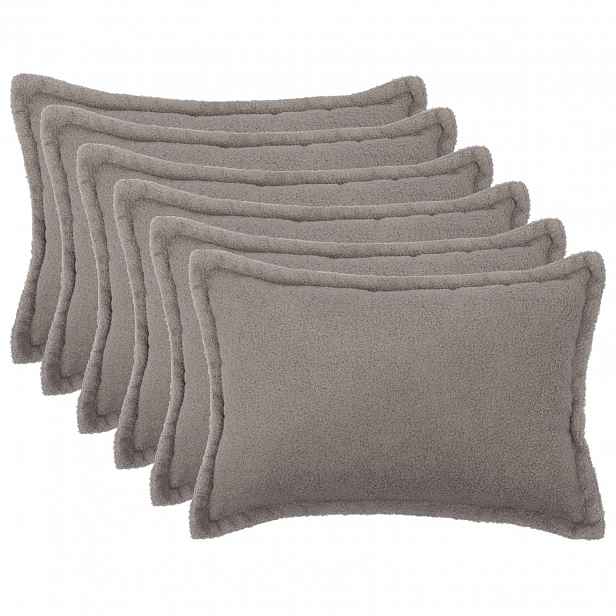 vidaXL Povlak na polštář 6 pcs HOUTEN Světle šedá 50 x 70 cm Bouclé