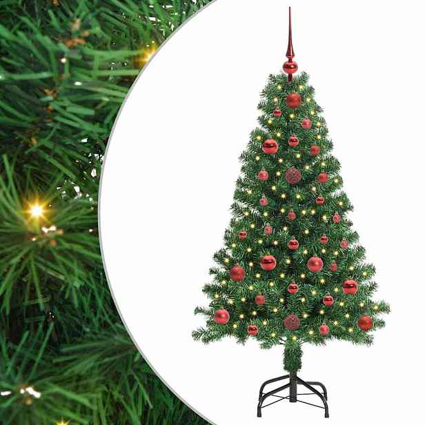vidaXL Umělý vánoční stromeček Zelená 120 cm PVC, ocel a plast