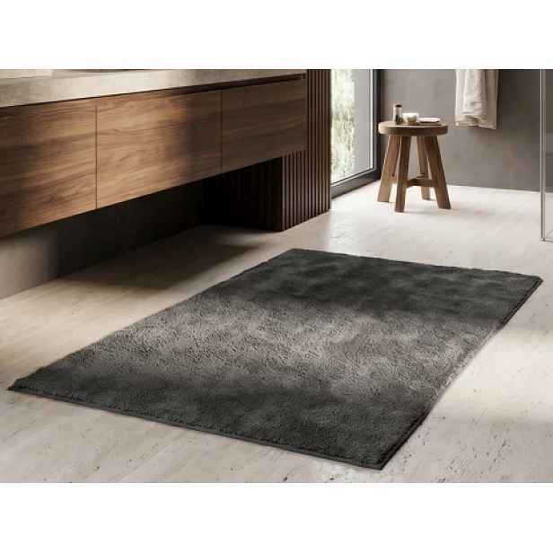 Koupelnová předložka 50x80 cm, antracitová, sherpa fleece