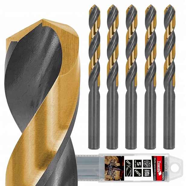 5KUSŮ Vrtáků Do Kovu Hss 12.50 MM Sada Vrtáků Černo-zlatá