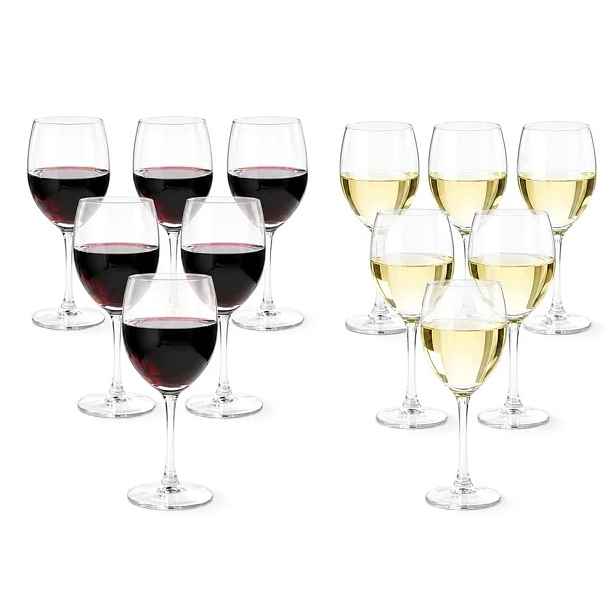 Sada sklenic na víno 12 ks Červené 330 ml a Bílé 250 ml Diamond