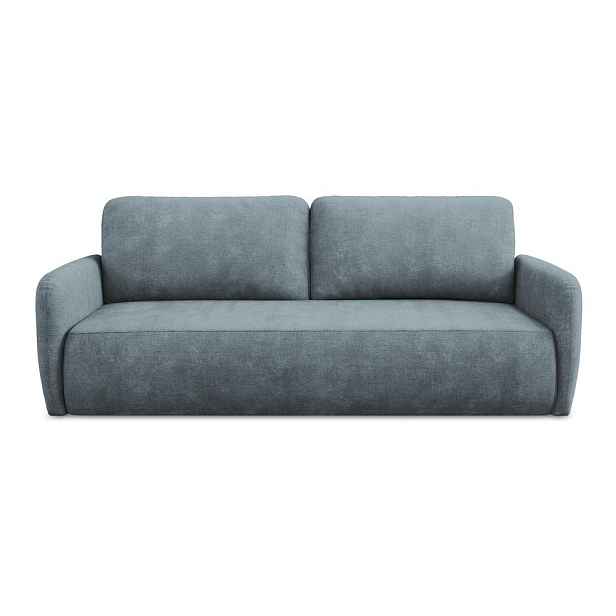 Šedomodrá žinylková rozkládací/s úložným prostorem pohovka 218 cm Lilo – Makamii