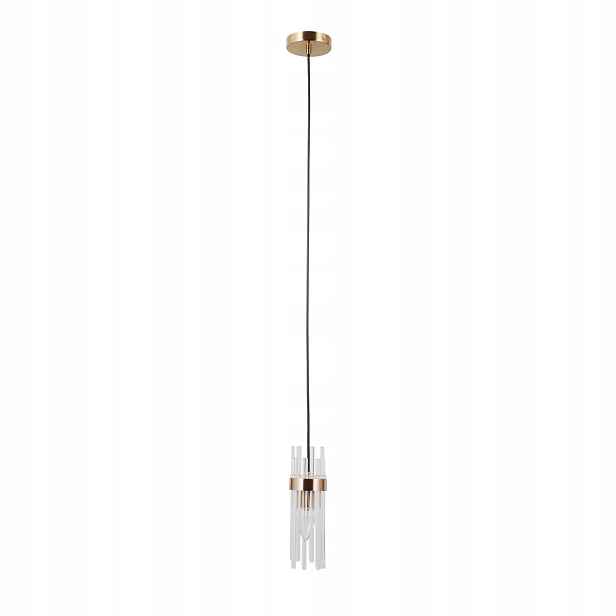 Závěsná lampa 1xE14 40W Italux Taraso, zlaté skleněné stínítko, stmívatelná