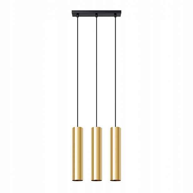 Závěsná trubková lampa trojitá zlatá do kuchyně 3XGU10 Lagos 3L Sollux