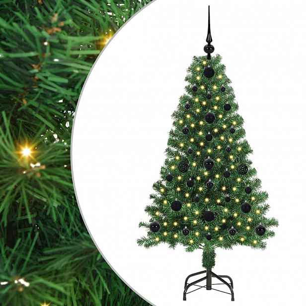vidaXL Umělý vánoční stromeček Zelená 120 cm PVC, ocel a plast