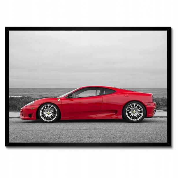 Plakáty v rámu 70x50 Červené ferrari na pláži