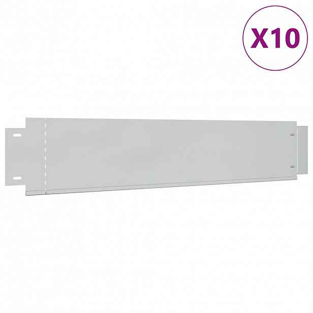 vidaXL Zahradní obrubníky 10 ks 100 x 20 cm Pozinkovaná ocel Stříbrná