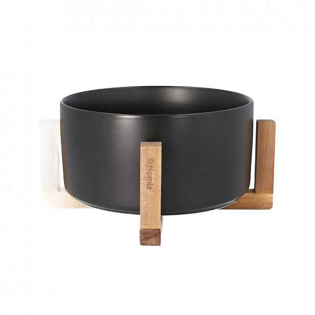 Miska na salát Fincan keramická černá 25 x 12,5 cm Homla
