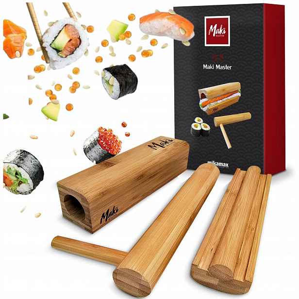 Sada strojků na výrobu sushi Rolleru Dřevěné bambusové příslušenství Asia