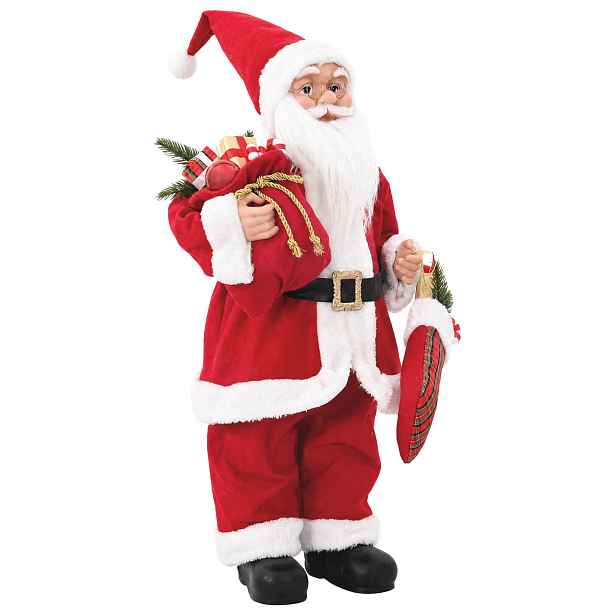 vidaXL Figurka Santa Clause Červená 46 cm Polyester