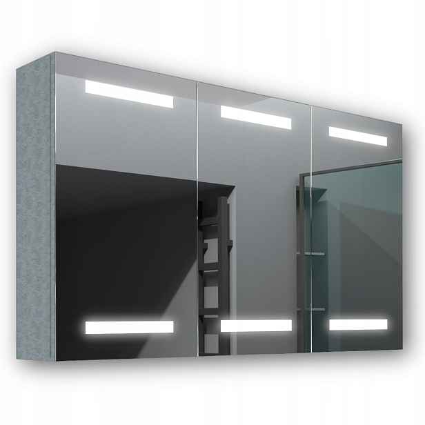 Dřevěná skříňka 120x70 Led zrcadlo Ares Beton