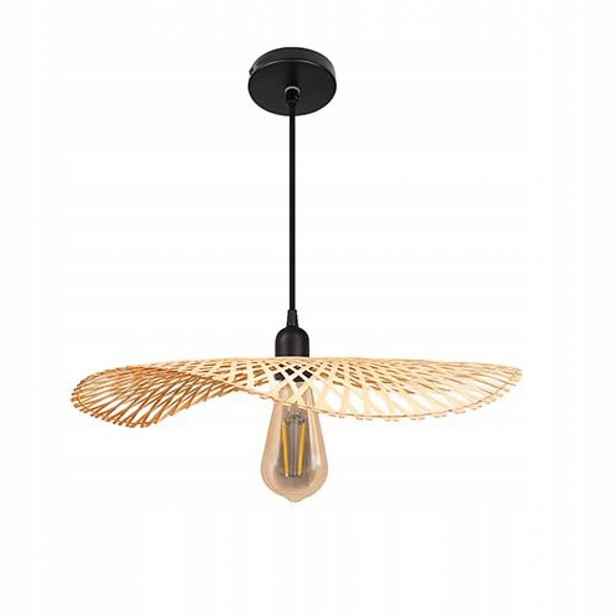 Stropní svítidlo módní boho Závěsná lampa s bambusovým kloboukem E27 45 cm Lvt