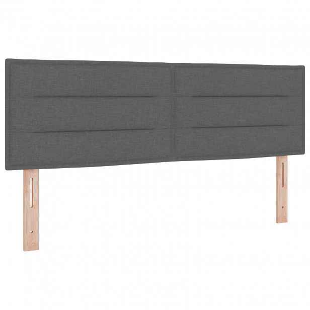 vidaXL LED hlavová deska s LED pásky s čelo Tmavě šedá 160 cm textil