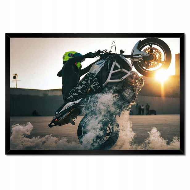 Plakáty v rámu 60x40 Pálení gumy na motocyklu