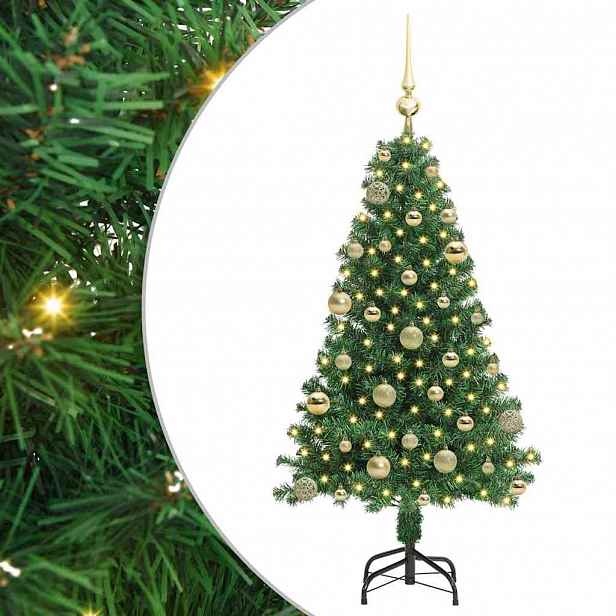 vidaXL Umělý vánoční stromeček Zelená 120 cm PVC, ocel a plast