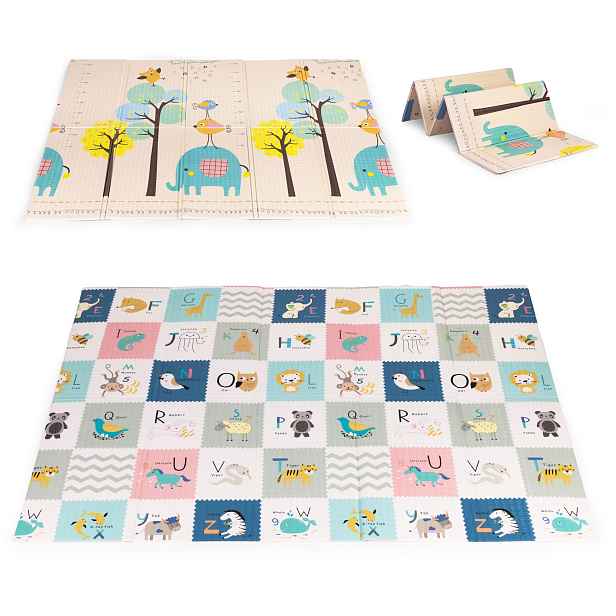 ECOTOYS Dětská pěnová podložka LITTLE ANIMALS 200x150 cm vícebarevná