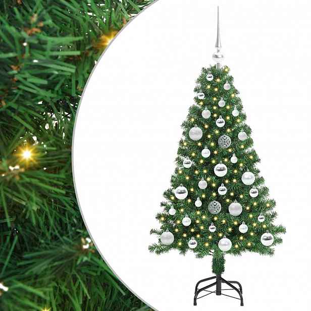 vidaXL Umělý vánoční stromeček Zelená 120 cm PVC, ocel a plast