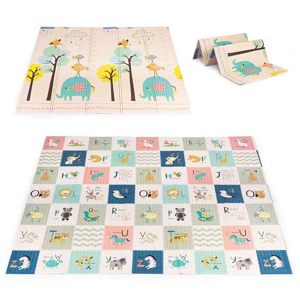 ECOTOYS Dětská pěnová podložka LITTLE ANIMALS 200x180 cm vícebarevná