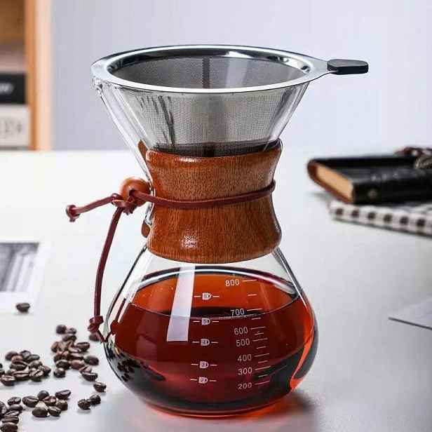 Kávovar typu chemex 800 ml filtr součástí balení