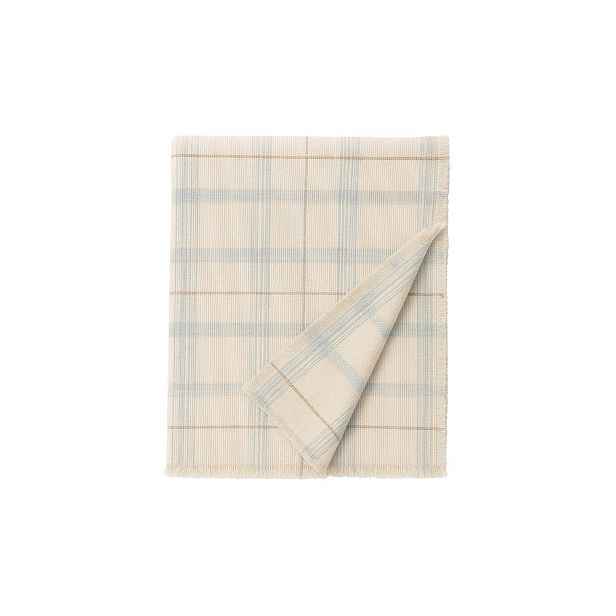 Krémový/šalvějově zelený bavlněný dětský přehoz 140x200 cm Tartan Blue Sage – Lorena Canals