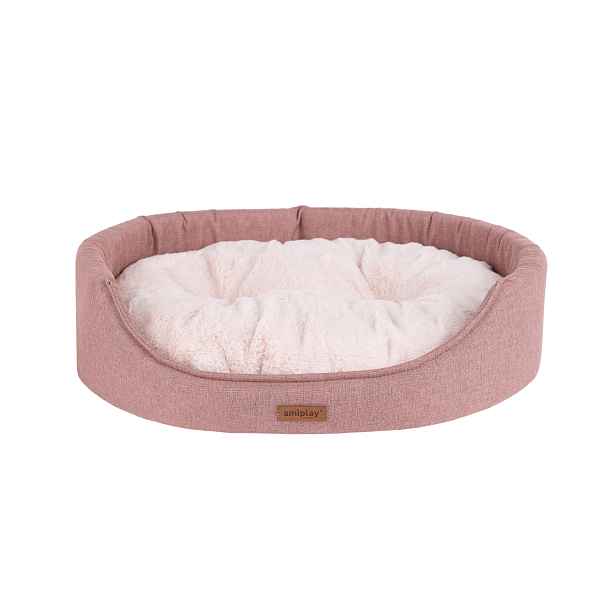 Pelíšek pro psa oválný COME růžová velikost S, M, L Rozměr: S - 46x38x13 cm