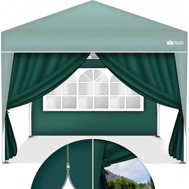 stěna pavilonu tillvex TVSTTL-004 3x2 m zelená