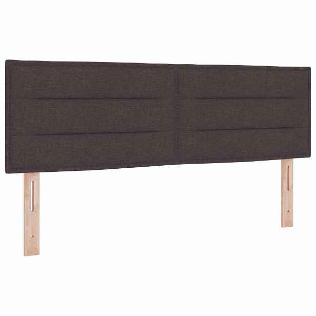 vidaXL LED hlavová deska s LED pásky s čelo Tmavě hnědá 160 cm textil