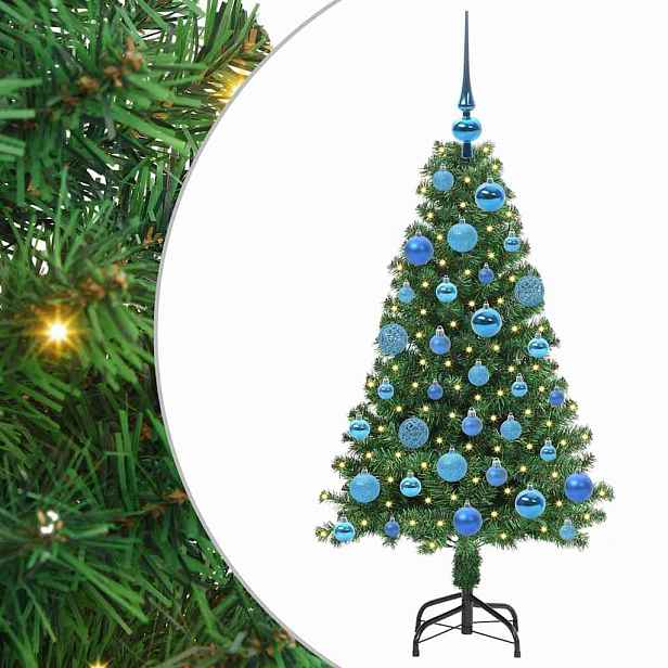 vidaXL Umělý vánoční stromeček Zelená 120 cm PVC, ocel a plast