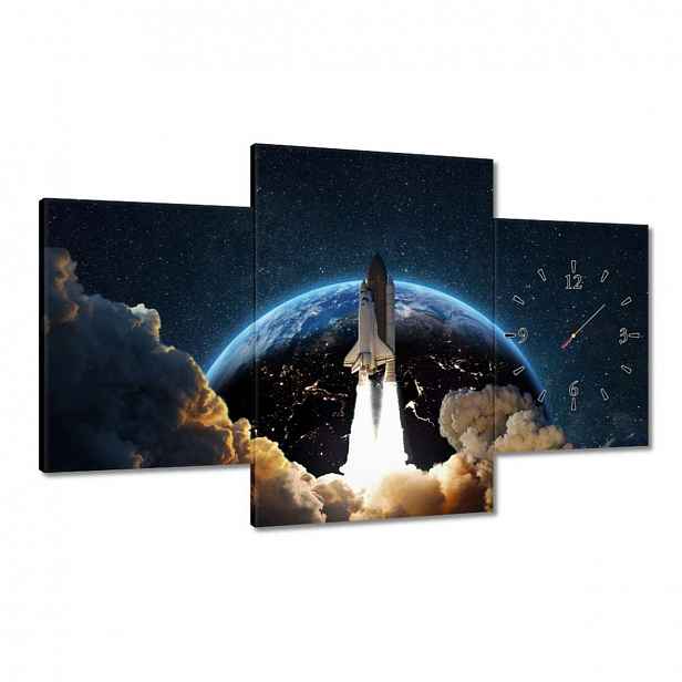 Hodiny 100x60 Start rakety do vesmíru
