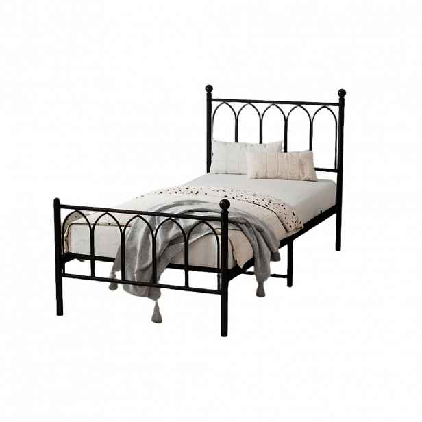 Modfu JEDNOLŮŽKO 90/200 cm černá postelovým rámem z kovu