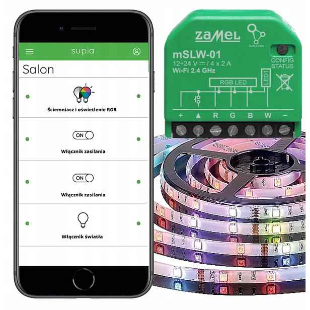 Ovladač pro Rgb Led osvětlení Wi-FI pro telefon mSLW-01 Supla