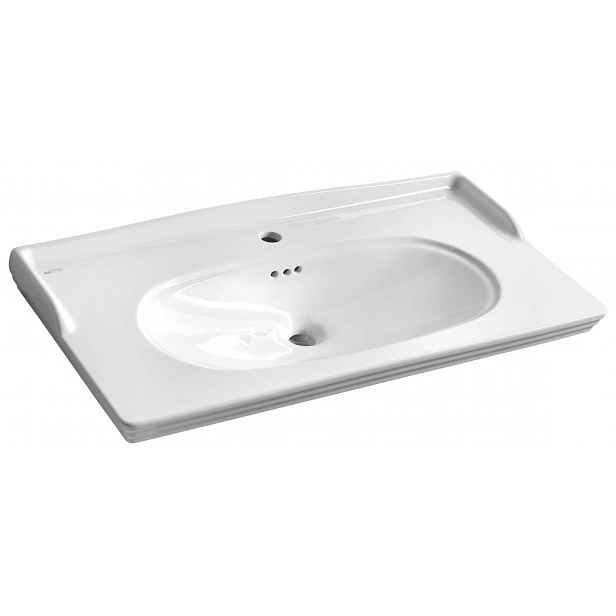 Sapho Isvea - Umyvadlo Stella 90x47 cm, s přepadem, otvor pro baterii, bílá 10ST50090