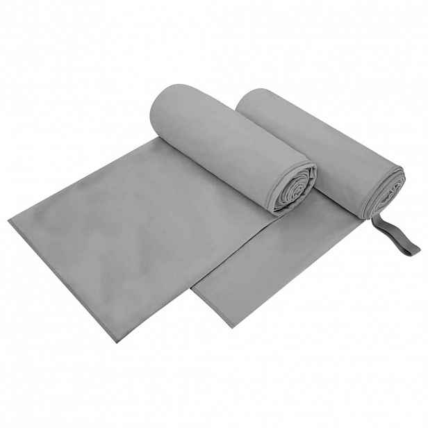 vidaXL Sportovní osušky 2 ks Tmavě šedá 200 x 100 cm