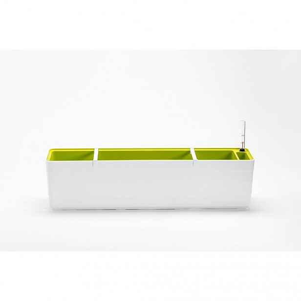 Bílo-zelený samozavlažovací truhlík Plastia Berberis , délka 78 cm