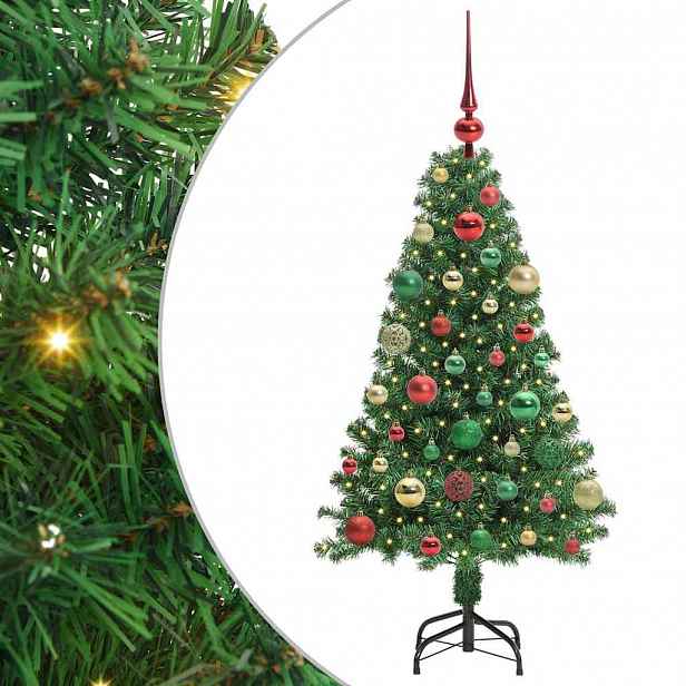 vidaXL Umělý vánoční stromeček Zelená 120 cm PVC, ocel a plast
