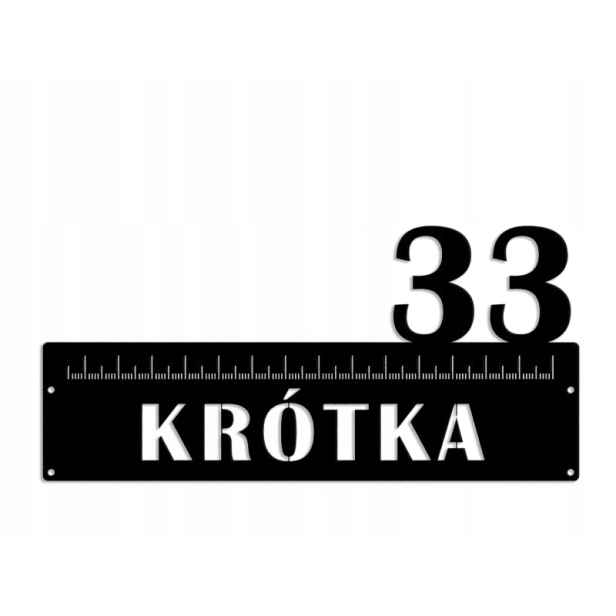 Číslo Na Dům 60 cm Tabule Adresa Ocel 2 mm ul. Krátká