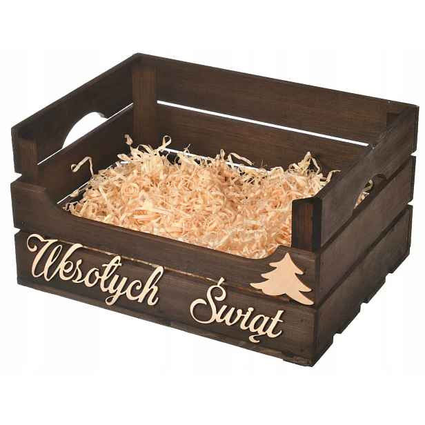 Dřevěná krabička na vánoční dárky, velká