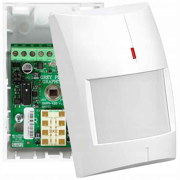 Miniaturní pohybový detektor Pir+mw Satel Grey Plus Antimasking Pet do 15 kg