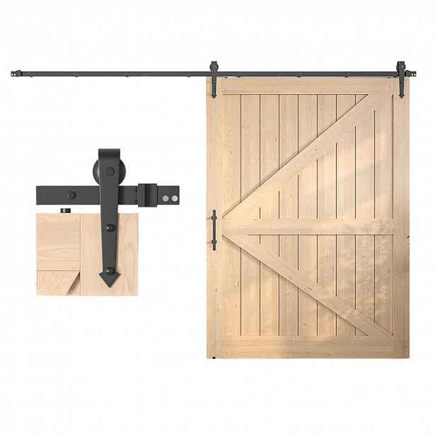 Systém posuvných dveří Barn Door Loft Lišta černá Sada 396 cm