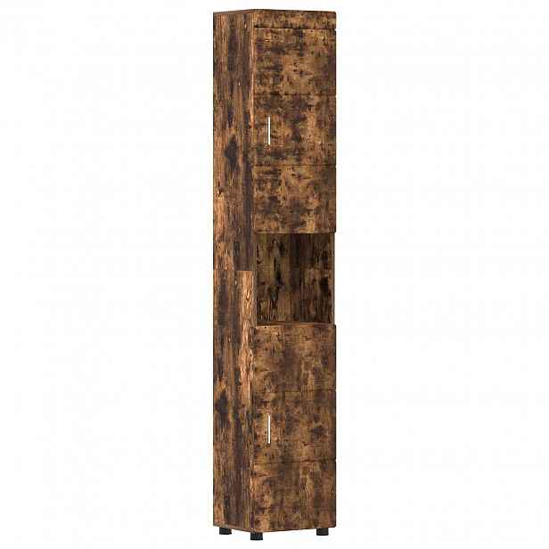 vidaXL Sada koupelnových skříněk TULUM Kouřový dub 37 x 31,5 x 203 cm