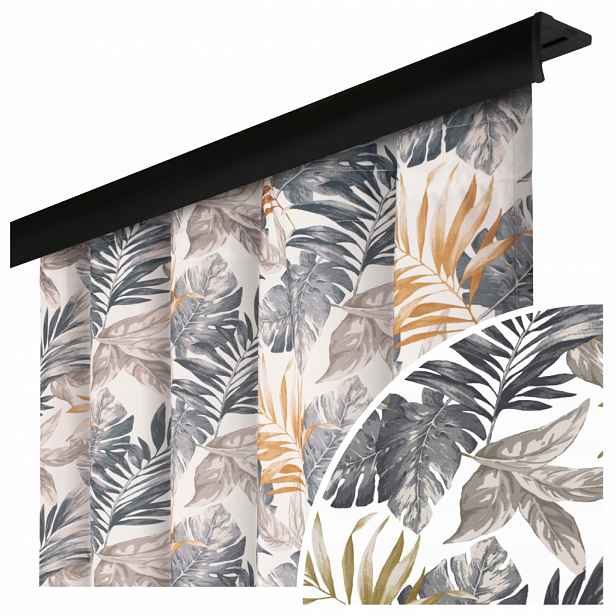 Závěs V Listech Do Obývacího Pokoje 140x250 CM Hotový Závěs Na Pásce Na Žabky
