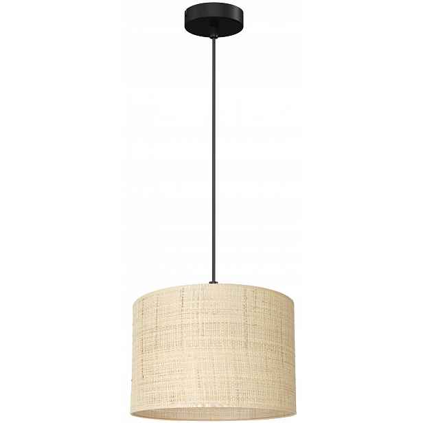 Závěsná stropní lampa Rattan černá béžová 1xE27 25 cm loft nad stůl