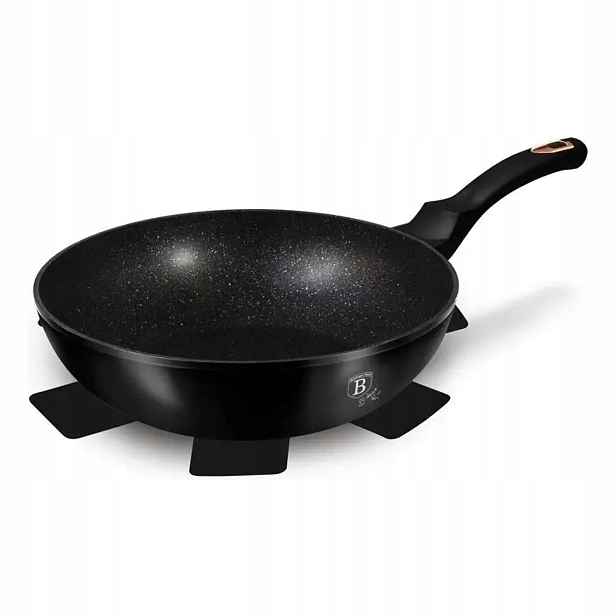 Berlingerhaus Black Rose Collection Pánev Wok s mramorovým povrchem, 30 cm