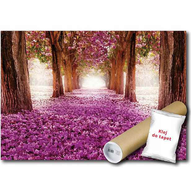 Vliesová fototapeta květiny, alej stromů 208x146
