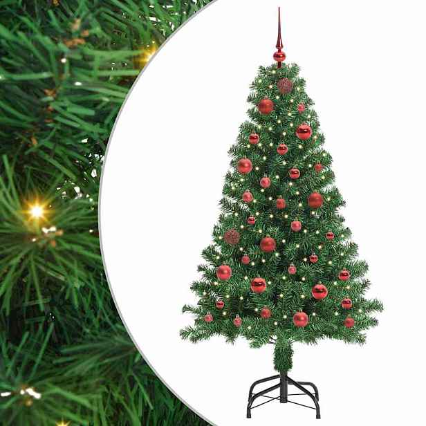 vidaXL Umělý vánoční stromeček Zelená 150 cm PVC, ocel a plast